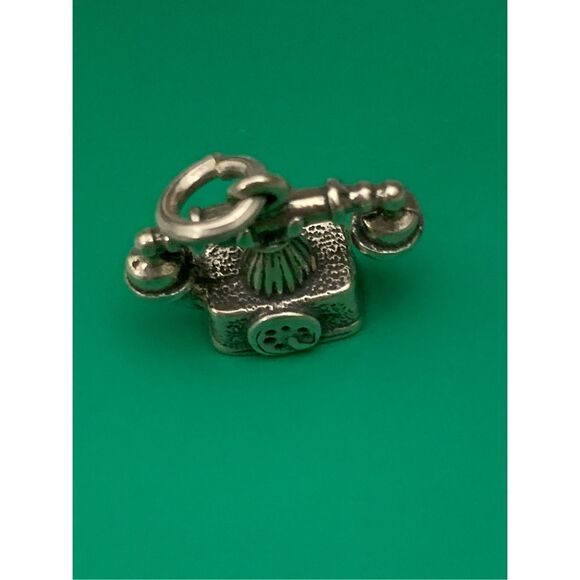 Phone French Style Sterling Silver Jewelry Charm #communicate - Picture 3 of 4